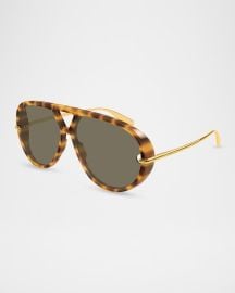 63mm Acetate & Metal Aviator Sunglasses at Neiman Marcus